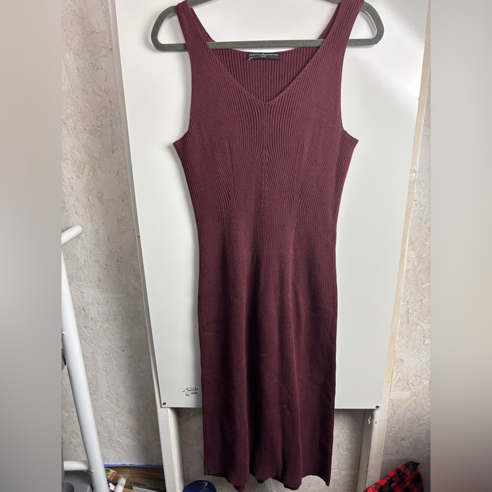 Peruvian Connection Deep‎ Burgundy ribbed Maxi Dress